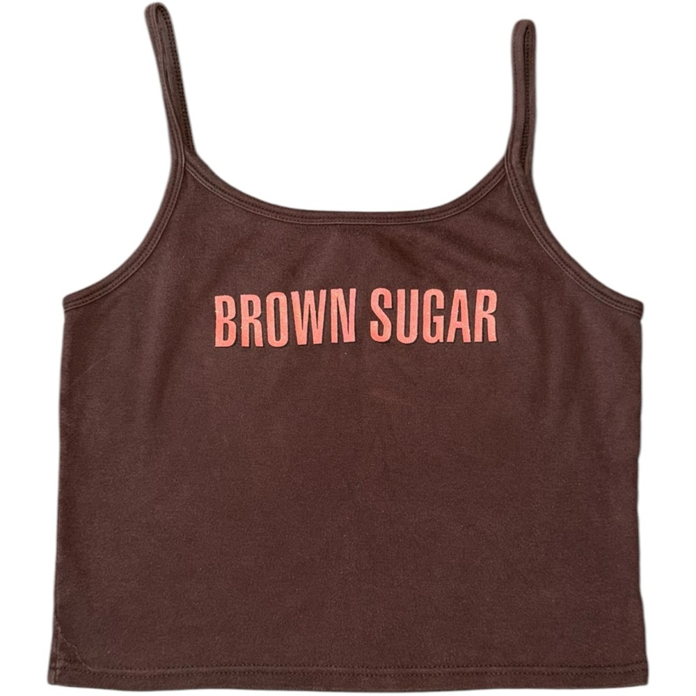 Brown Sugar Hustler’s Y2K Glitter Cami Tank Top
